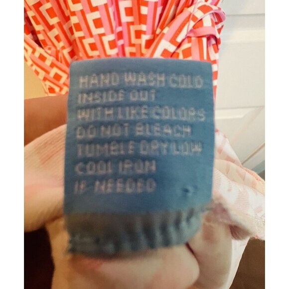 J. McLaughlin Dolly Catalina Cloth Dress Large Pink Salmon Sleeveless Coastal - Picture 8 of 8